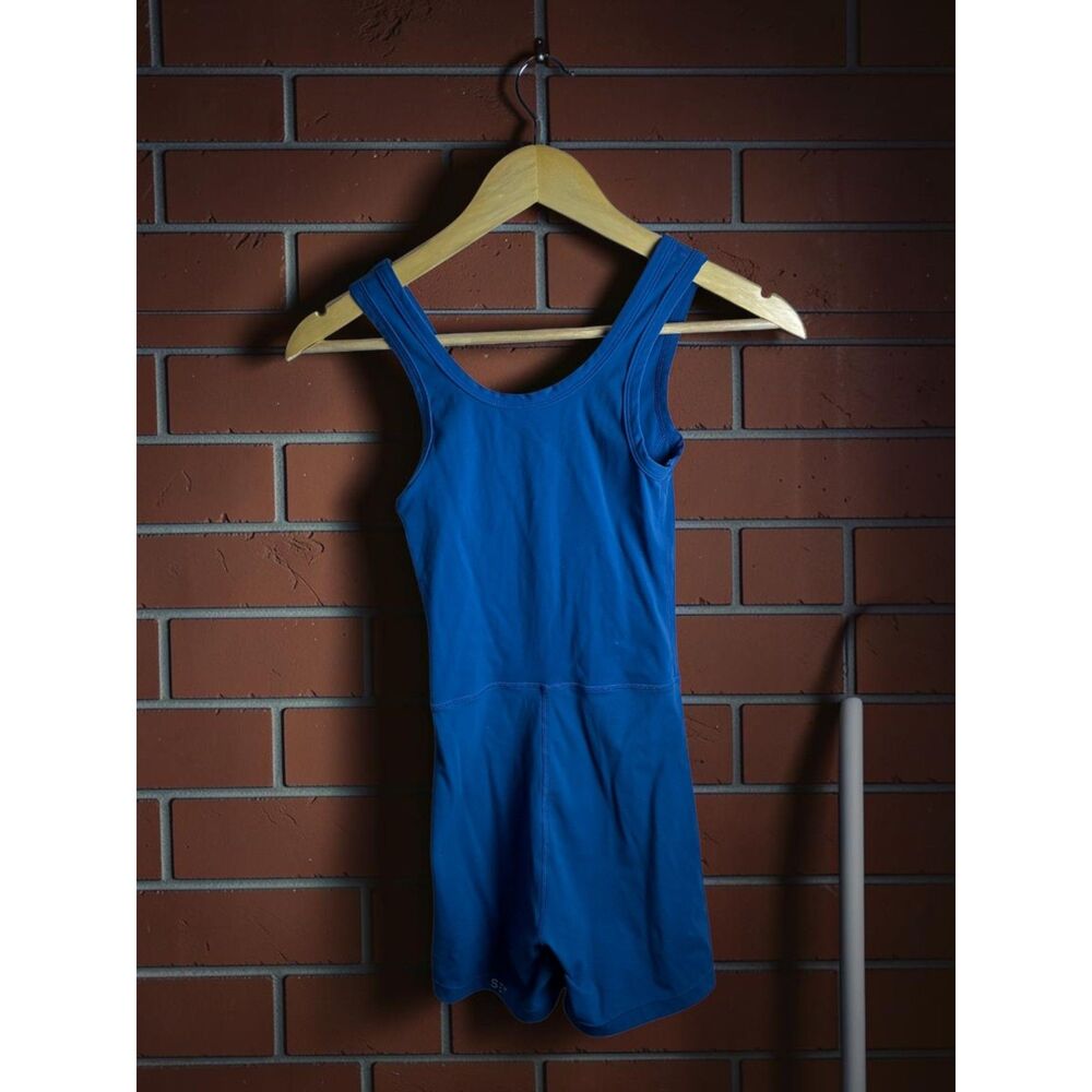 SET Active Sportbody Unitard Romper Women's Small Blue Workout One Piece